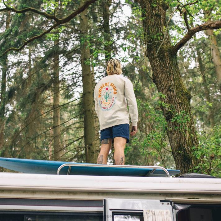 Passenger Männer Land & Sea-Sweatshirt aus recycelter Baumwolle, milchig meliert 0BP2113 Kleidung Mergel