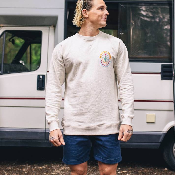 Passenger Männer Land & Sea-Sweatshirt aus recycelter Baumwolle, milchig meliert 0BP2113 Kleidung Mergel