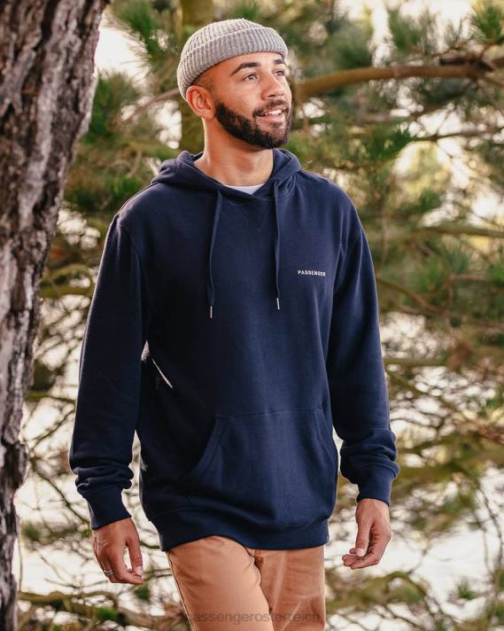 Passenger Männer Made to Roam Kapuzenpullover aus recycelter Baumwolle in tiefem Marineblau 0BP287 Kleidung Marine
