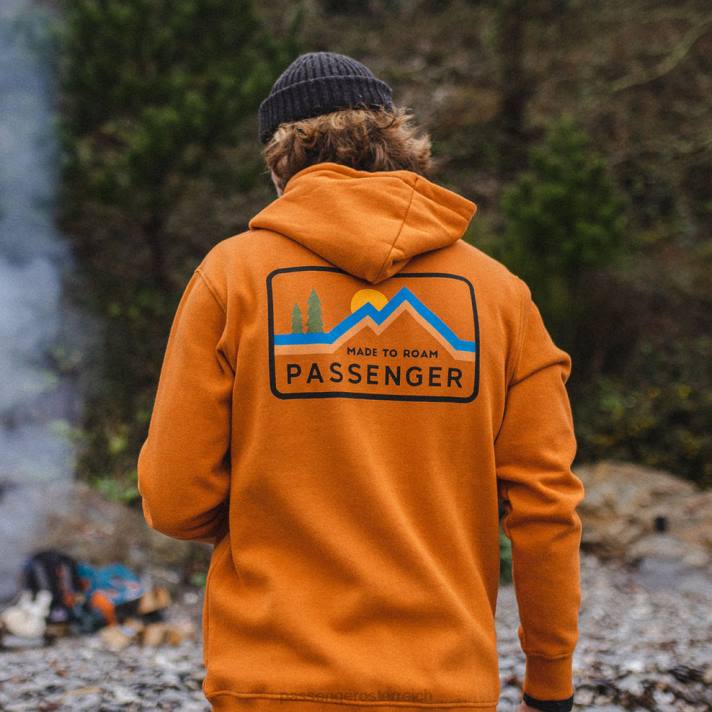 Passenger Männer Made to Roam recycelter Kapuzenpullover in Sonnenaufgangsorange 0BP2138 Kleidung orange