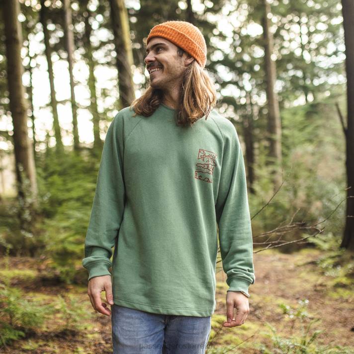 Passenger Männer Natur-Hanf-Sweatshirt, dunkles Efeu 0BP2123 Kleidung Efeu