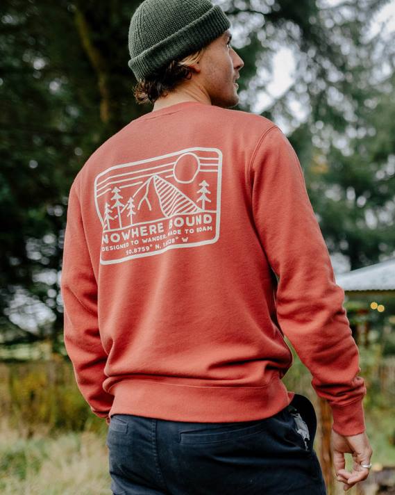 Passenger Männer Nirgendwo gebundenes Sweatshirt aus recycelter Baumwolle in gebranntem Rot 0BP284 Kleidung Rot