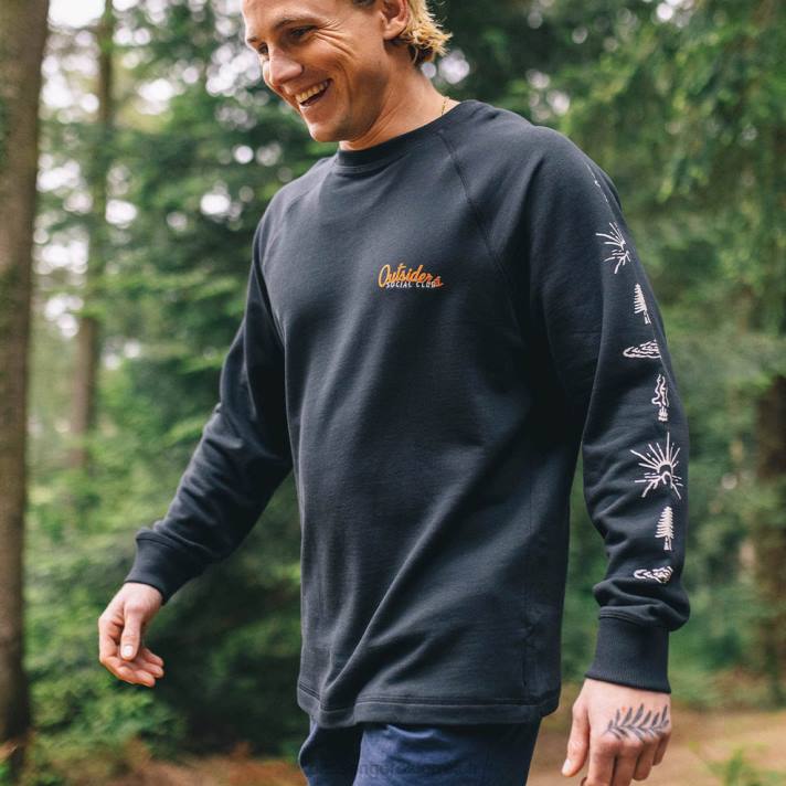 Passenger Männer OSC-Sweatshirt aus recycelter Baumwolle in Schwarz 0BP2112 Kleidung Schwarz