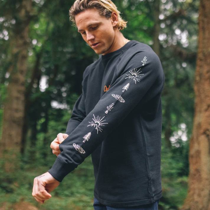 Passenger Männer OSC-Sweatshirt aus recycelter Baumwolle in Schwarz 0BP2112 Kleidung Schwarz