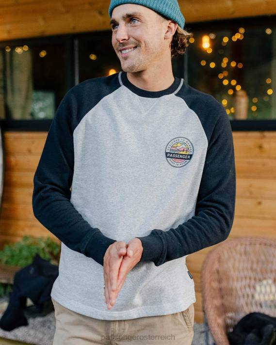 Passenger Männer Odyssey-Sweatshirt aus recycelter Baumwolle in Graumeliert 0BP290 Kleidung grau