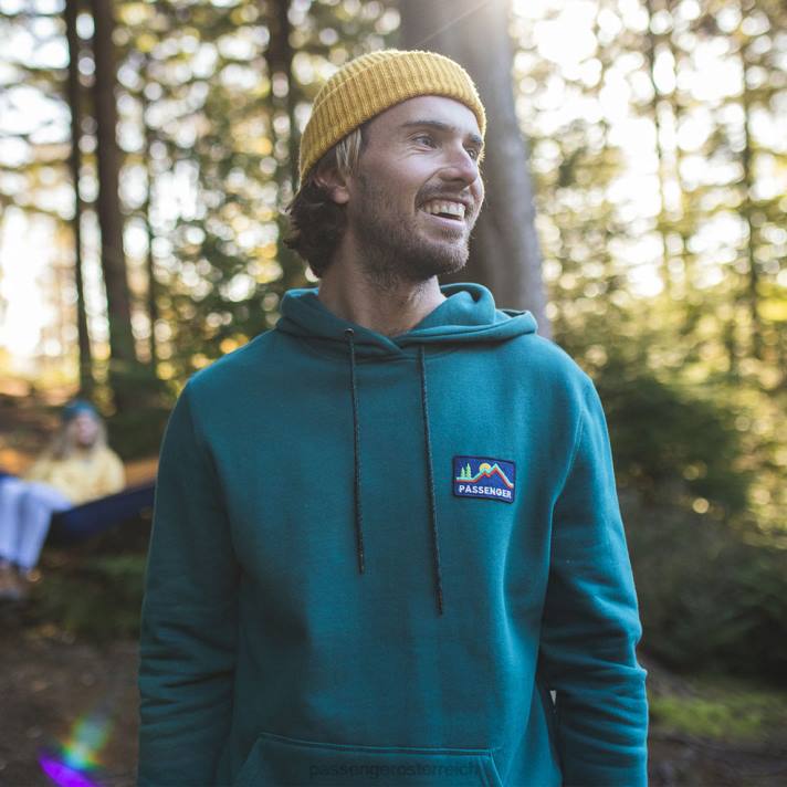 Passenger Männer Paramount recycelter Kapuzenpullover in Sturmgrün 0BP2131 Kleidung Grün