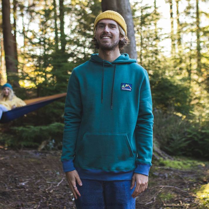 Passenger Männer Paramount recycelter Kapuzenpullover in Sturmgrün 0BP2131 Kleidung Grün