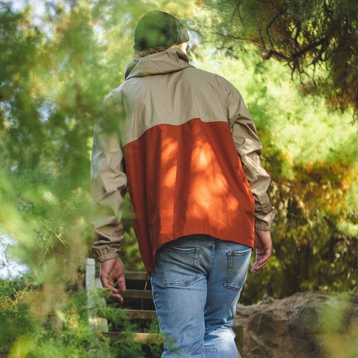 Passenger Männer Azure recycelte wasserdichte Jacke mit halbem Reißverschluss, Chinchilla-Braun 0BP2192 Kleidung braun