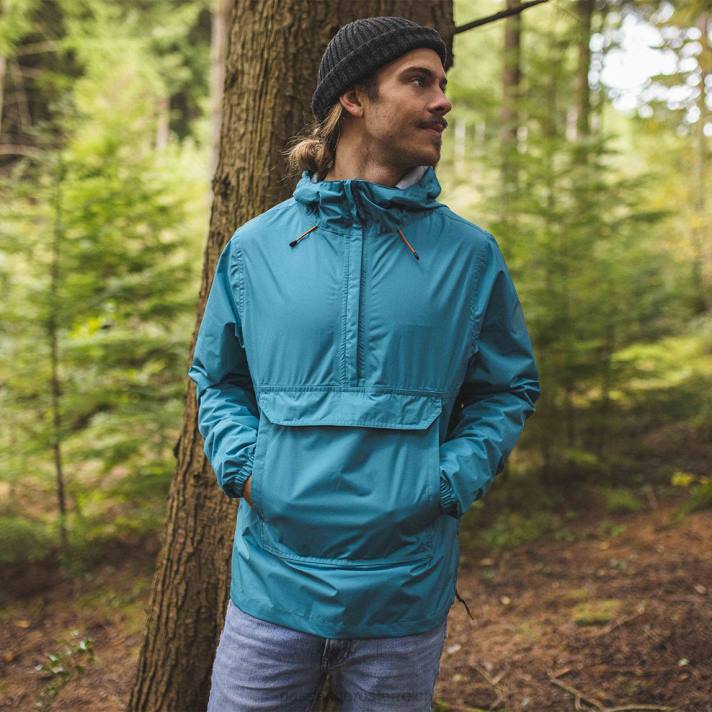 Passenger Männer Azure recycelte wasserdichte Jacke mit halbem Reißverschluss, Ritterspornblau 0BP2175 Kleidung Blau