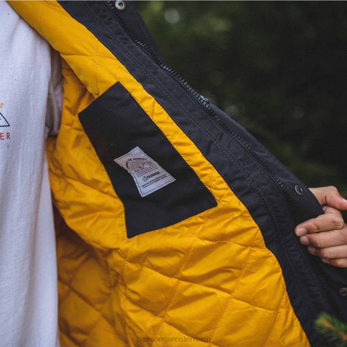 Passenger Männer Baltic Recycling-Jacke in verblasstem Schwarz 0BP2158 Kleidung Schwarz