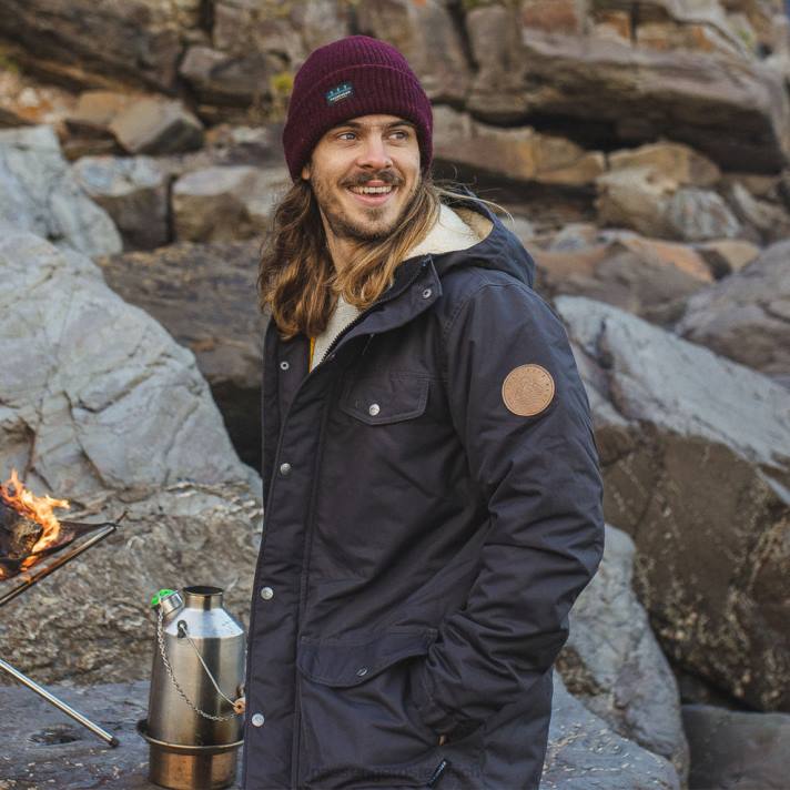 Passenger Männer Baltic Recycling-Jacke in verblasstem Schwarz 0BP2158 Kleidung Schwarz