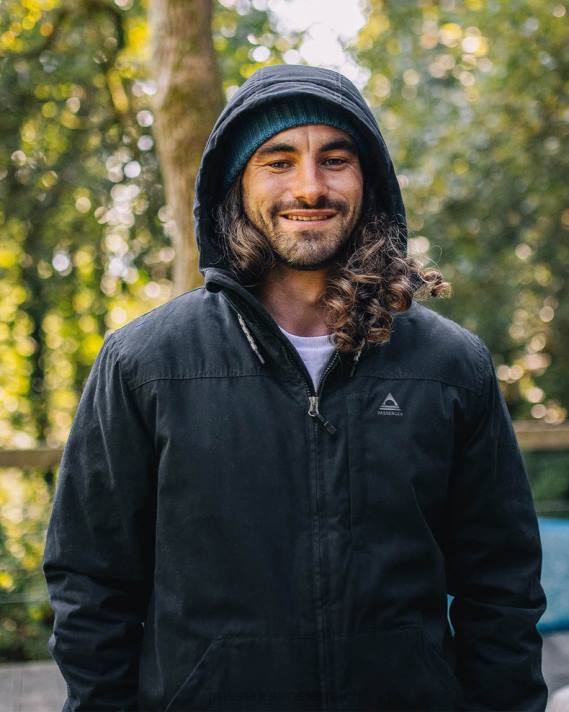 Passenger Männer Entdecken Sie die Jacke mit recyceltem Sherpa-Futter in Schwarz 0BP2159 Kleidung Schwarz