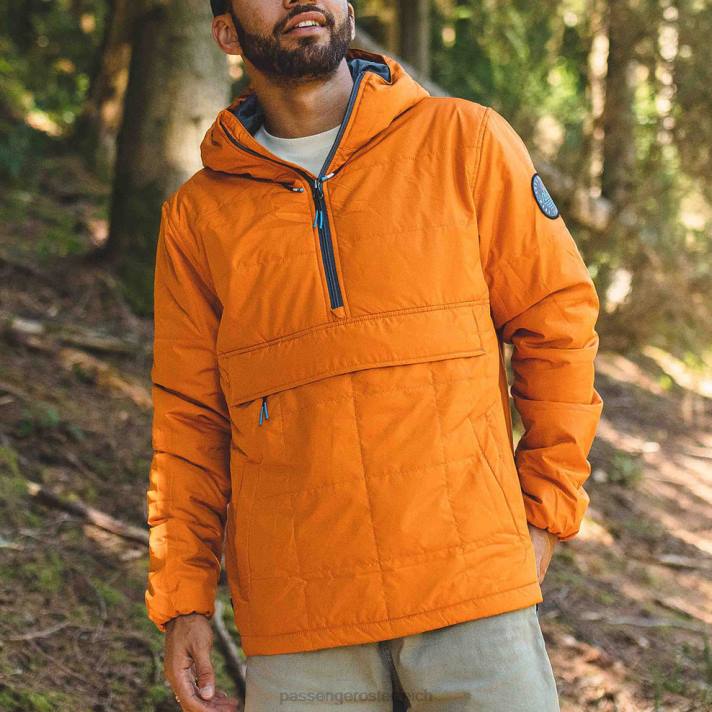 Passenger Männer Floe recycelte isolierte Jacke mit halbem Reißverschluss, Sonnenaufgangsorange 0BP2185 Kleidung orange