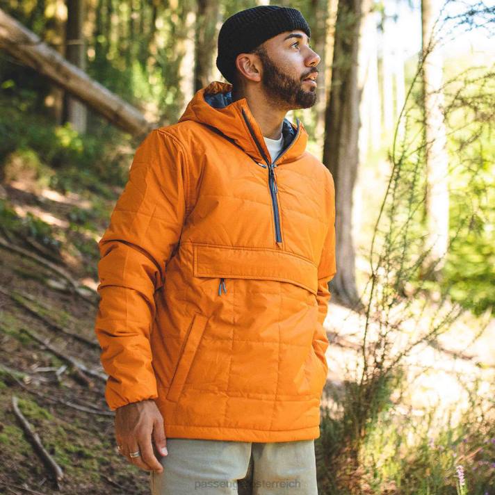 Passenger Männer Floe recycelte isolierte Jacke mit halbem Reißverschluss, Sonnenaufgangsorange 0BP2185 Kleidung orange
