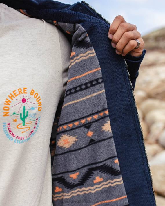 Passenger Männer Jacke aus Erlencord, tiefes Marineblau 0BP2172 Kleidung Marine