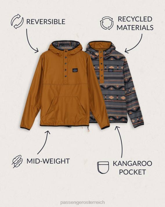 Passenger Männer Journey recycelte Wendejacke goldbraun 0BP2173 Kleidung braun