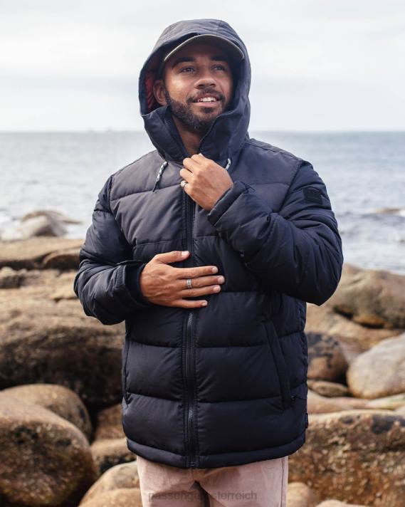 Passenger Männer Manitoba-Recyclingjacke in echtem Schwarz 0BP2168 Kleidung Schwarz