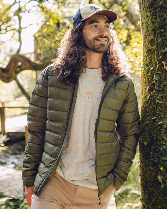 Passenger Männer Roamer recycelte isolierte Jacke Khaki 0BP2170 Kleidung khaki