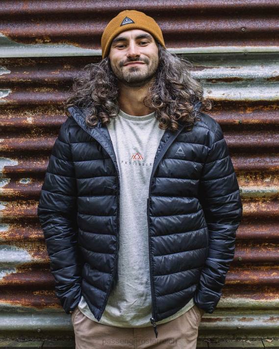 Passenger Männer Roamer recycelte isolierte Jacke in echtem Schwarz 0BP2162 Kleidung Schwarz