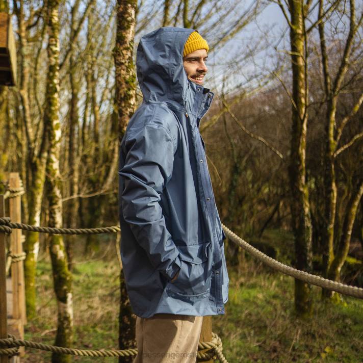 Passenger Männer Storm recycelte wasserdichte Jacke in Steinblau 0BP2180 Kleidung Blau
