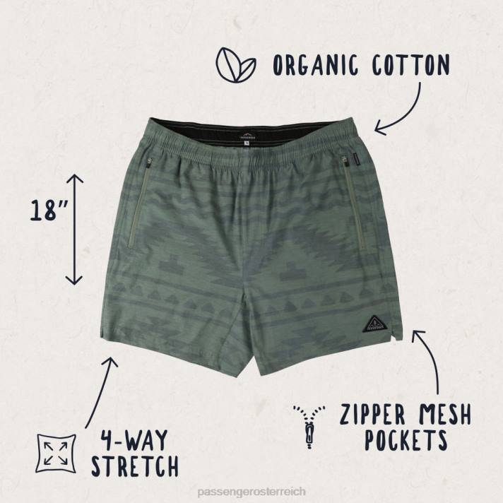 Passenger Männer Traveller Bio-Allzweck-Shorts Dark Ivy Adrift 0BP2290 Kleidung Efeu