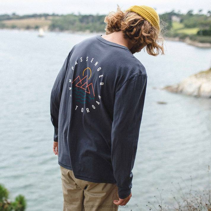 Passenger Männer Eskapismus recyceltes LS-T-Shirt in verblasstem Schwarz 0BP2229 Kleidung Schwarz