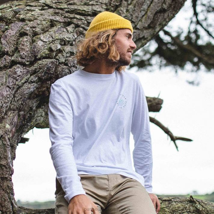 Passenger Männer Eskapismus recyceltes ls T-Shirt weiß 0BP2224 Kleidung Weiß