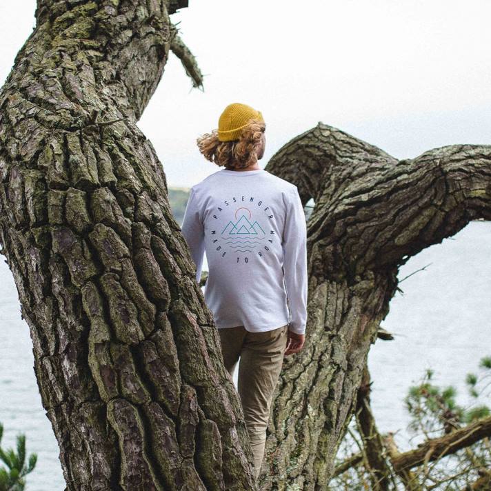 Passenger Männer Eskapismus recyceltes ls T-Shirt weiß 0BP2224 Kleidung Weiß