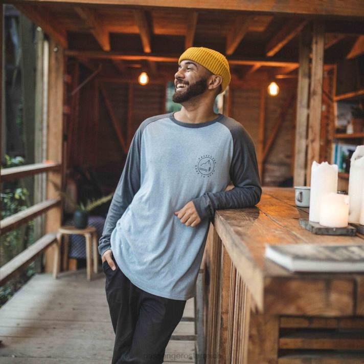 Passenger Männer Glendale Hemp LS T-Shirt Turbulence Grey 0BP2230 Kleidung grau