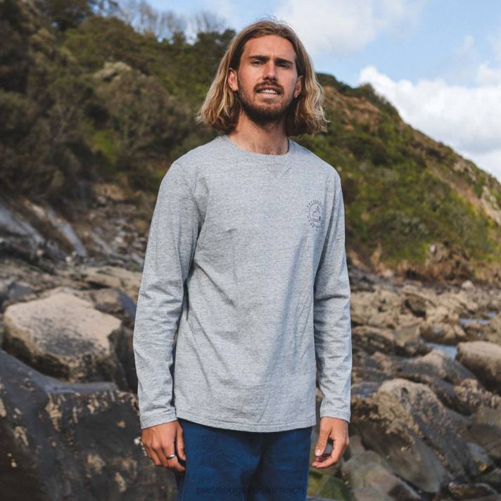 Passenger Männer Glendale recyceltes LS-T-Shirt, graumeliert gesprenkelt 0BP2228 Kleidung grau