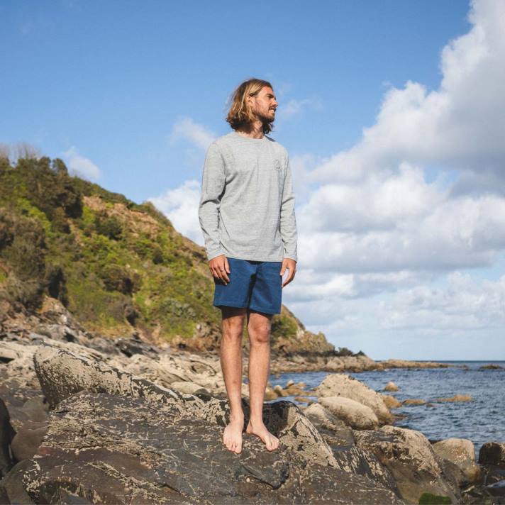 Passenger Männer Glendale recyceltes LS-T-Shirt, graumeliert gesprenkelt 0BP2228 Kleidung grau