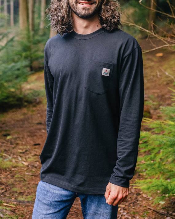 Passenger Männer Heritage-T-Shirt aus recycelter Baumwolle in Schwarz 0BP2218 Kleidung Schwarz