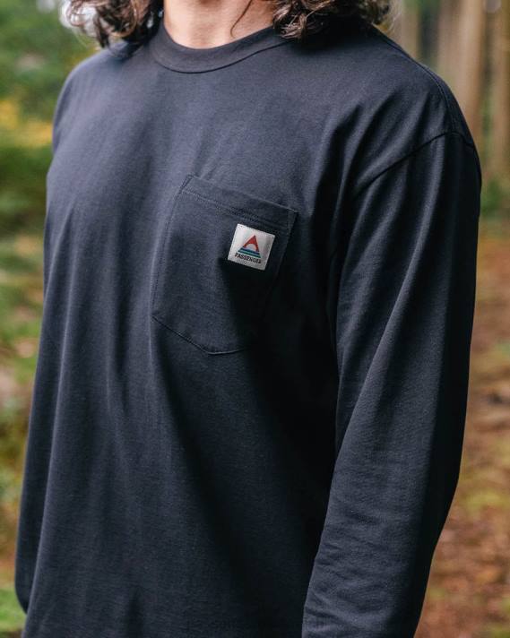 Passenger Männer Heritage-T-Shirt aus recycelter Baumwolle in Schwarz 0BP2218 Kleidung Schwarz