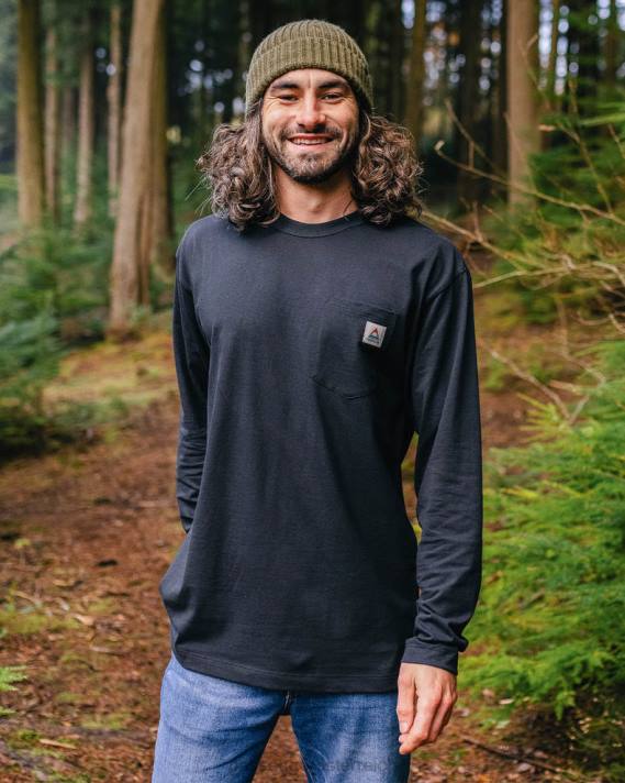 Passenger Männer Heritage-T-Shirt aus recycelter Baumwolle in Schwarz 0BP2218 Kleidung Schwarz