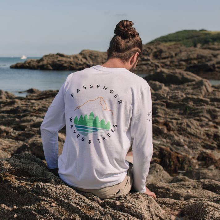 Passenger Männer La Paz recyceltes ls T-Shirt weiß 0BP2234 Kleidung Weiß