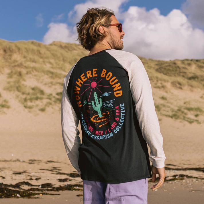 Passenger Männer Land & Sea LS-T-Shirt aus recycelter Baumwolle in Schwarz 0BP2236 Kleidung Schwarz