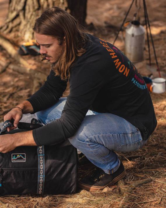 Passenger Männer Land & Sea recyceltes LS-T-Shirt schwarz 0BP2214 Kleidung Schwarz