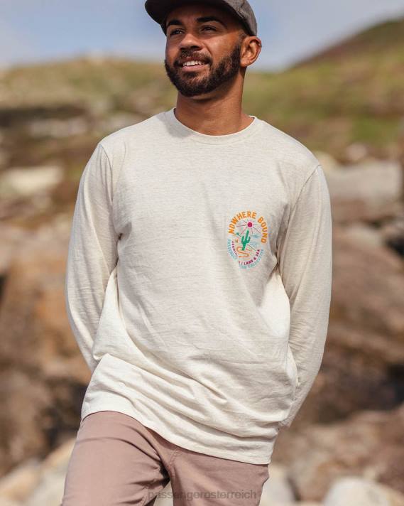 Passenger Männer Land & Sea recyceltes ls T-Shirt milchig meliert 0BP2238 Kleidung Mergel