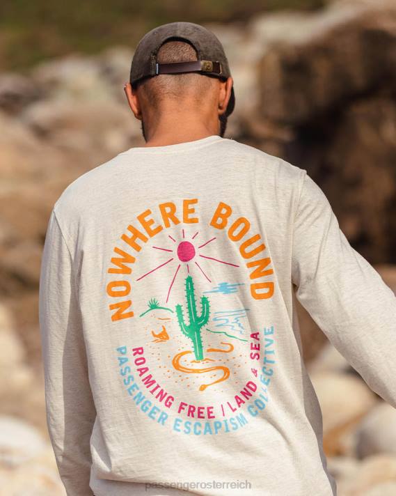 Passenger Männer Land & Sea recyceltes ls T-Shirt milchig meliert 0BP2238 Kleidung Mergel