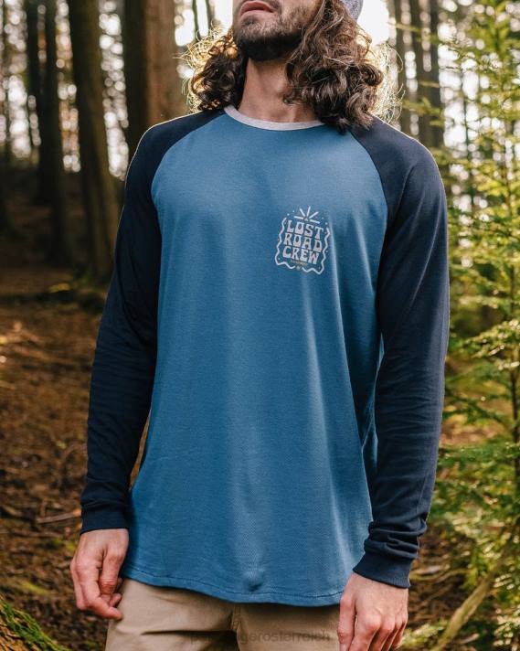 Passenger Männer Lost Road Langarm-T-Shirt aus recycelter Baumwolle in tiefem Marineblau 0BP2223 Kleidung Marine