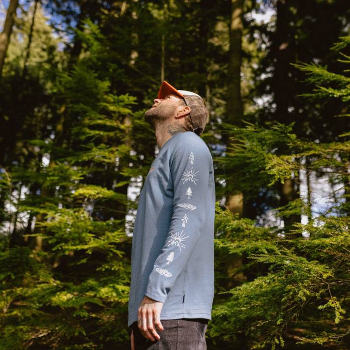 Passenger Männer OSC-T-Shirt aus recycelter Baumwolle, steinblau 0BP2240 Kleidung Blau