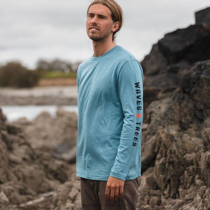 Passenger Männer Pantano recyceltes LS-T-Shirt ozeanblau 0BP2239 Kleidung Blau