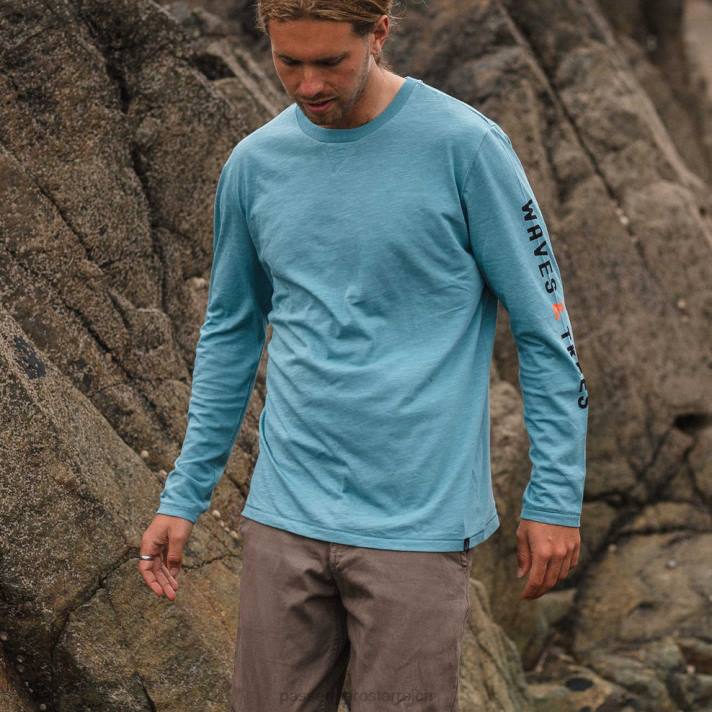 Passenger Männer Pantano recyceltes LS-T-Shirt ozeanblau 0BP2239 Kleidung Blau