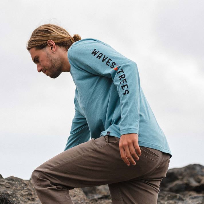 Passenger Männer Pantano recyceltes LS-T-Shirt ozeanblau 0BP2239 Kleidung Blau