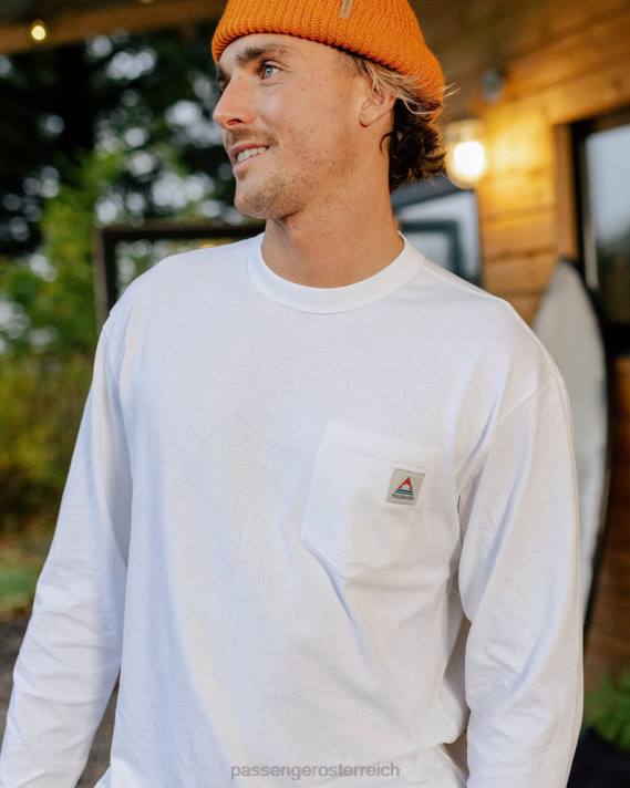 Passenger Männer Weißes Heritage-T-Shirt aus recycelter Baumwolle 0BP2215 Kleidung Weiß