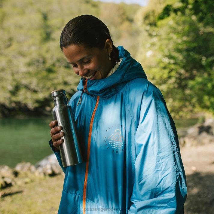 Passenger Männer Eskapismus-Wickelmantel mit recyceltem Sherpa-Futter, Ritterspornblau 0BP2646 Kleidung Blau