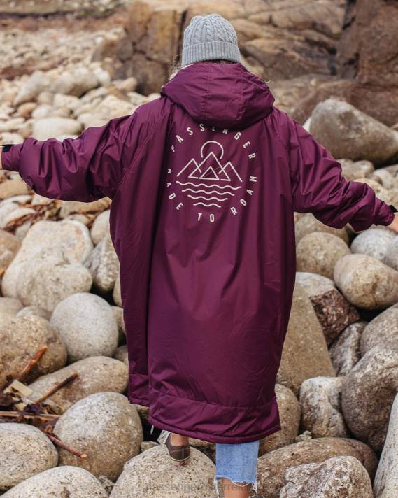 Passenger Männer Eskapismus, recycelter Sherpa-gefütterter Umkleidemantel, Wein 0BP29 Kleidung Wein