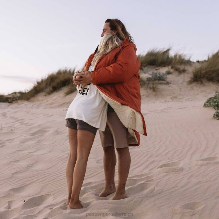 Passenger Männer Eskapismus, recycelter, mit Sherpa gefütterter Wickelmantel in Rostbraun 0BP212 Kleidung Rost