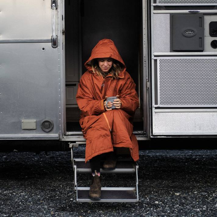Passenger Männer Eskapismus, recycelter, mit Sherpa gefütterter Wickelmantel in Rostbraun 0BP2647 Kleidung Rost