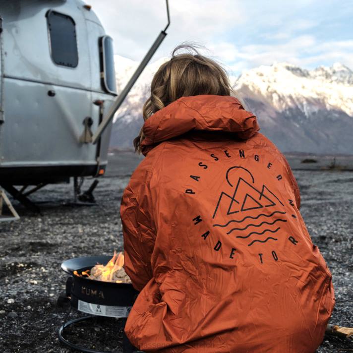 Passenger Männer Eskapismus, recycelter, mit Sherpa gefütterter Wickelmantel in Rostbraun 0BP2647 Kleidung Rost